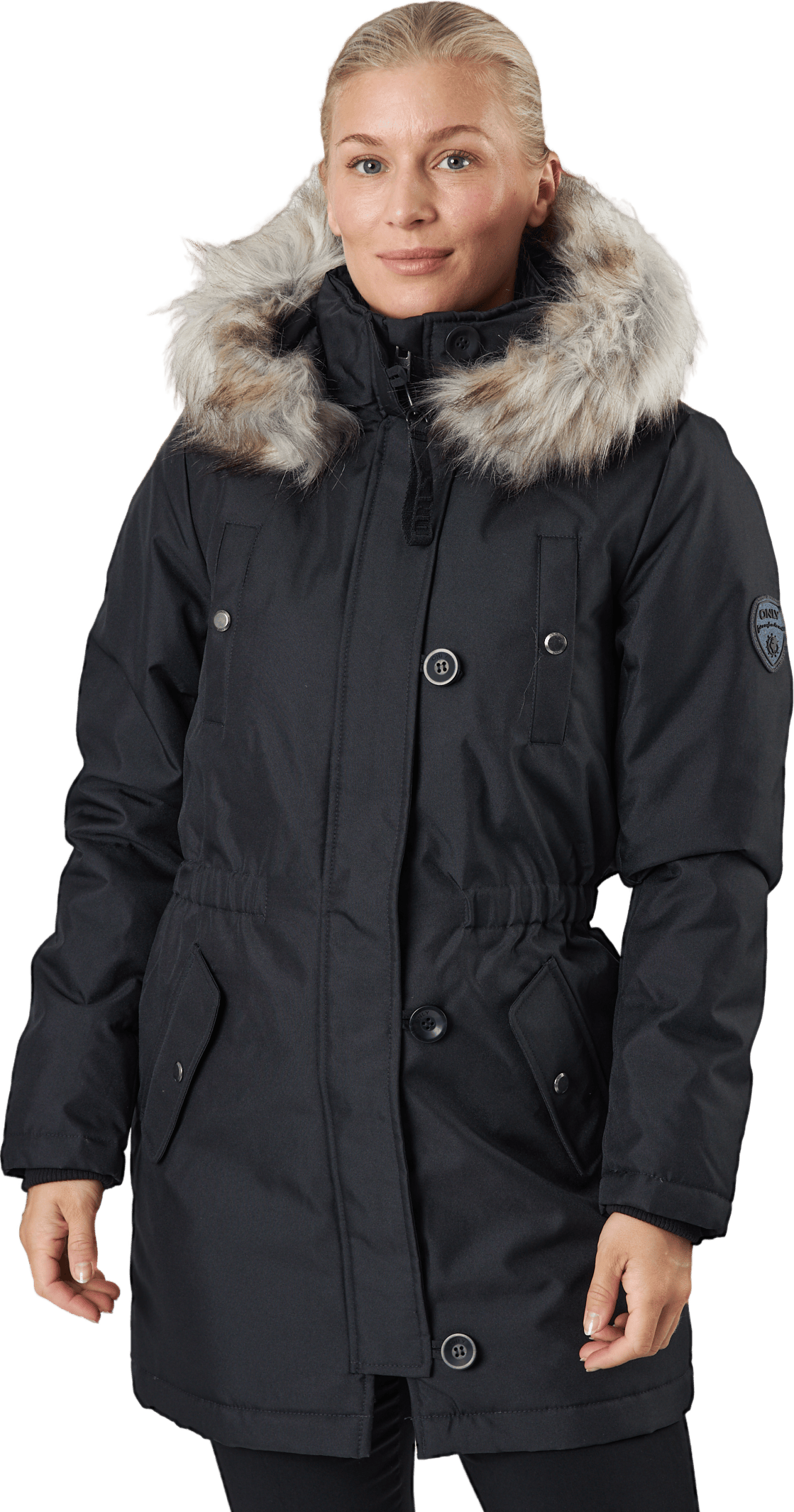 Onliris Fur Winter Parka Cc Ot Black, Female, Odevy, bundy, Čierna, S