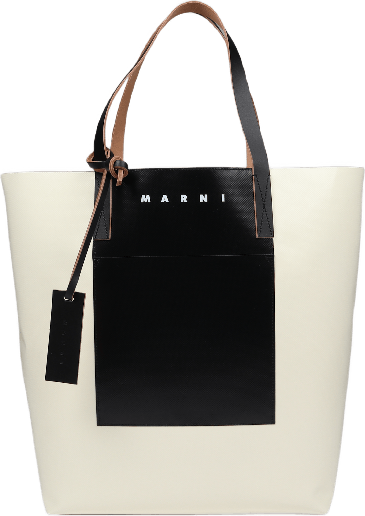 Shopping Bag Silk White/black/black