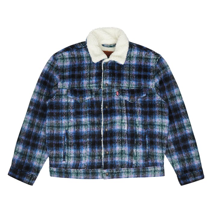 Vtg Fit Sherpa Trucker Jack, Male, Odevy, bundy, M