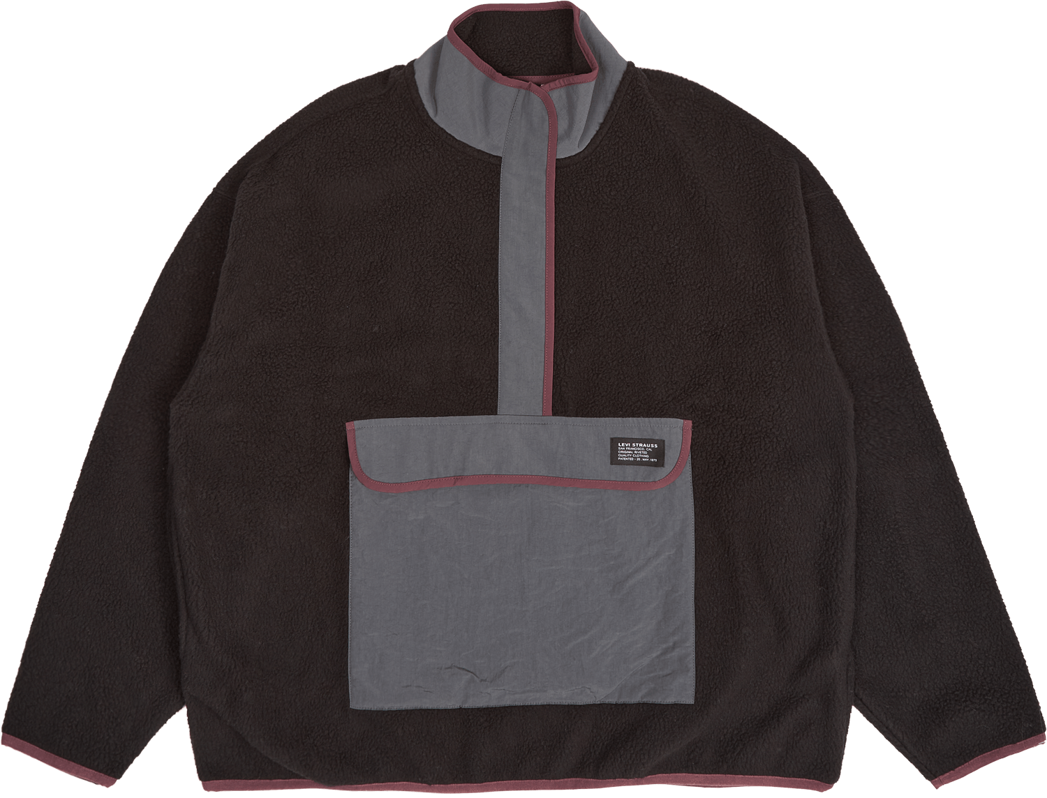 Polar Fleece Mock Neck Black, Male, Ropa, sudaderas con capucha y sudaderas, Negro, XXL