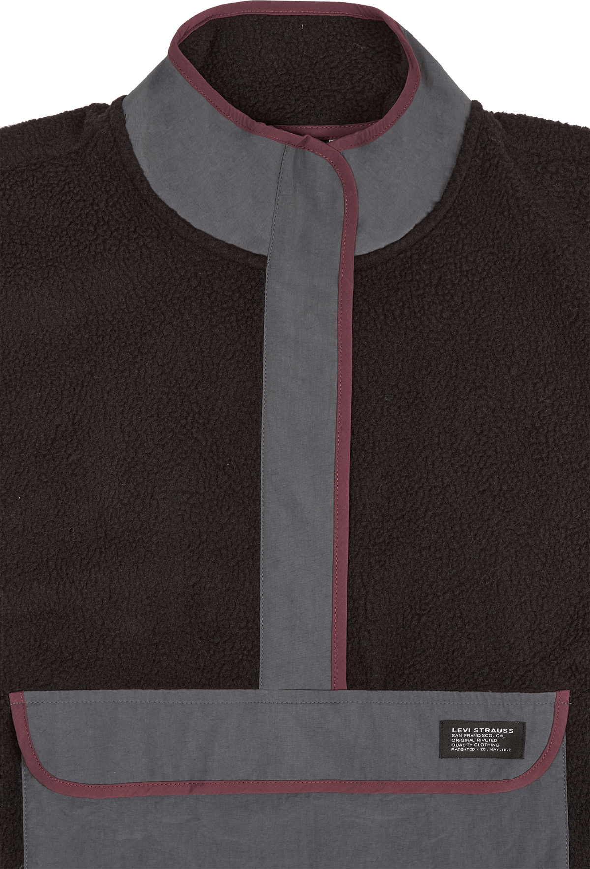 Polar Fleece Mock Neck Black - Bild 3