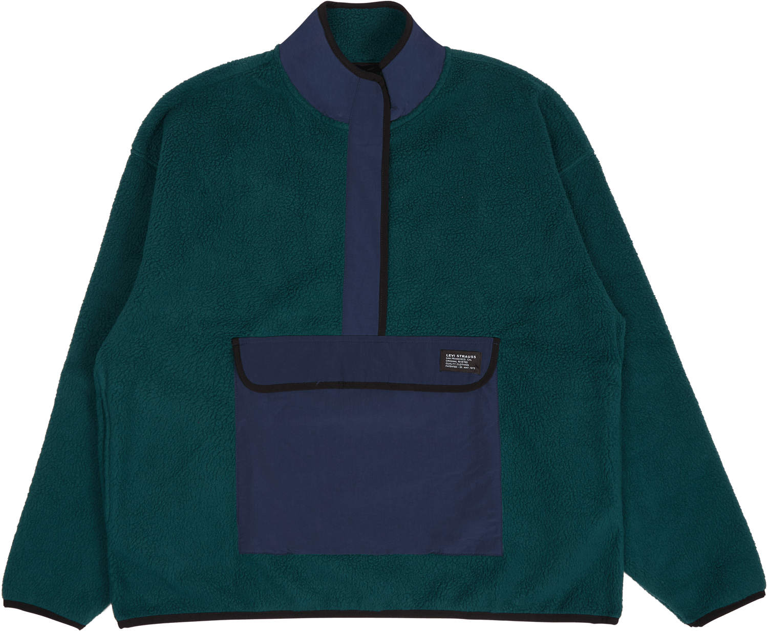 Polar Fleece Mock Neck Ponderosa, Male, Abbigliamento, felpe con cappuccio e felpe, Verde, M