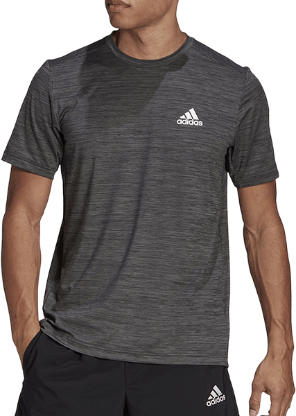 Aeroready Ht El T-shirt Tall Black Melange, Male, Vêtements, T-shirt, Gris, 3XL/Long