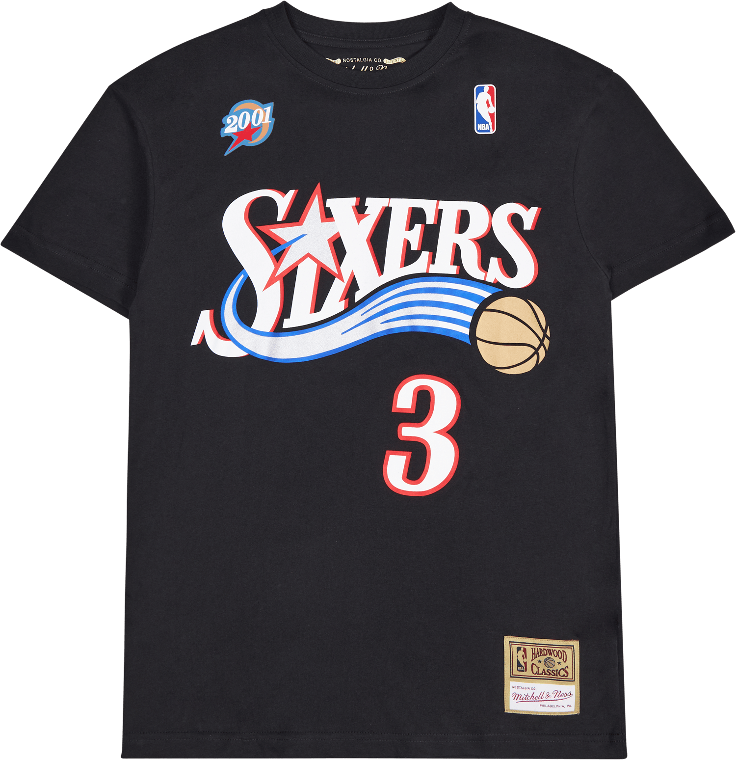 Name & Number Tee - Allen Iverson, Male, Abbigliamento, Tops, Nero, XS