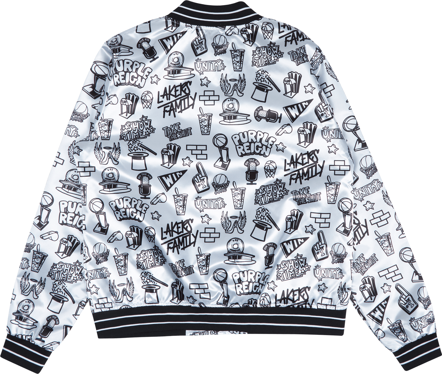 Women's Lakers Doodle Satin Jacket - Bild 2