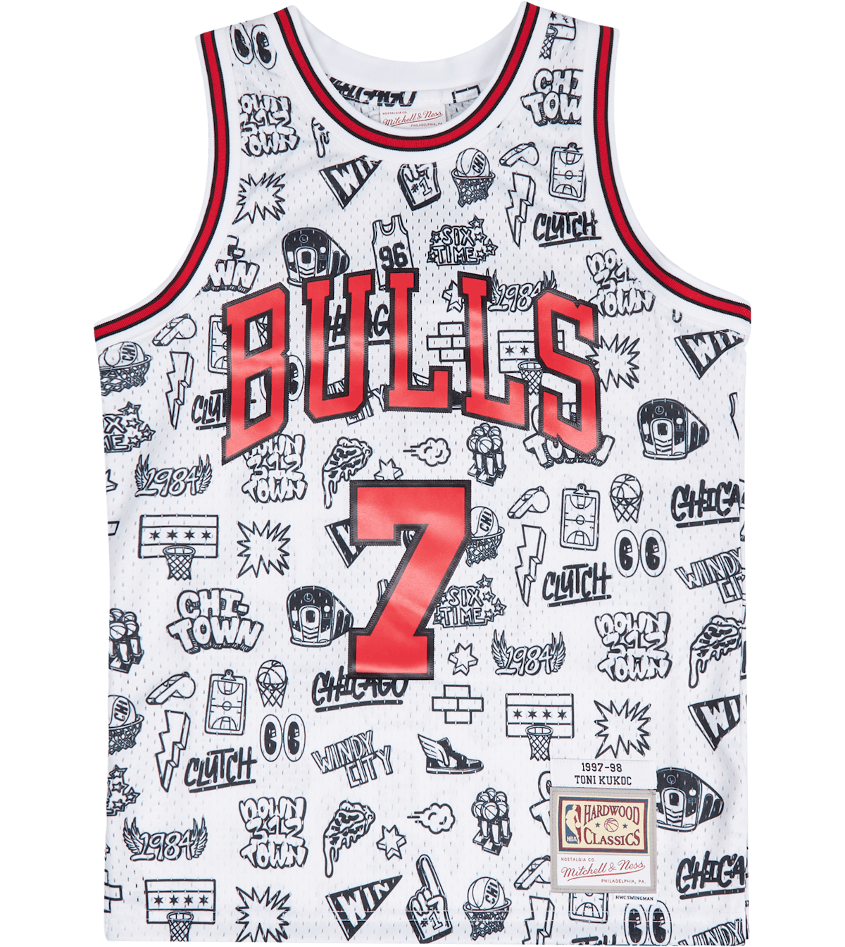 Bulls Doodle Swingman Jersey - Toni Kukoc