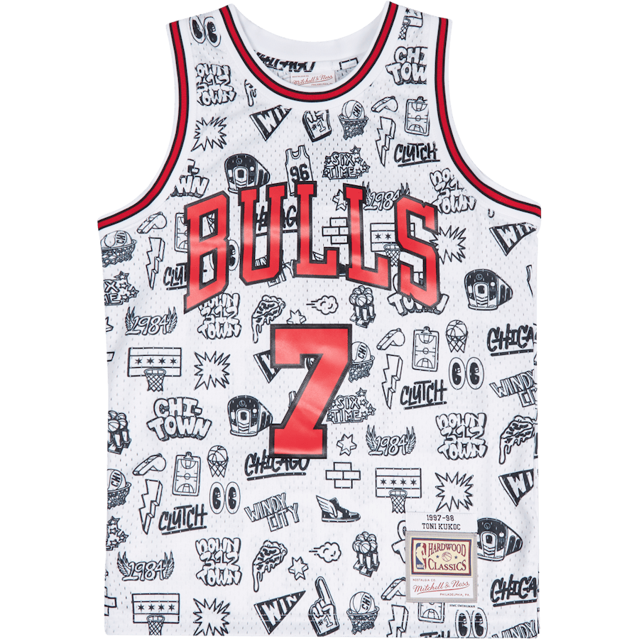 Bulls Doodle Swingman Jersey – Toni Kukoc