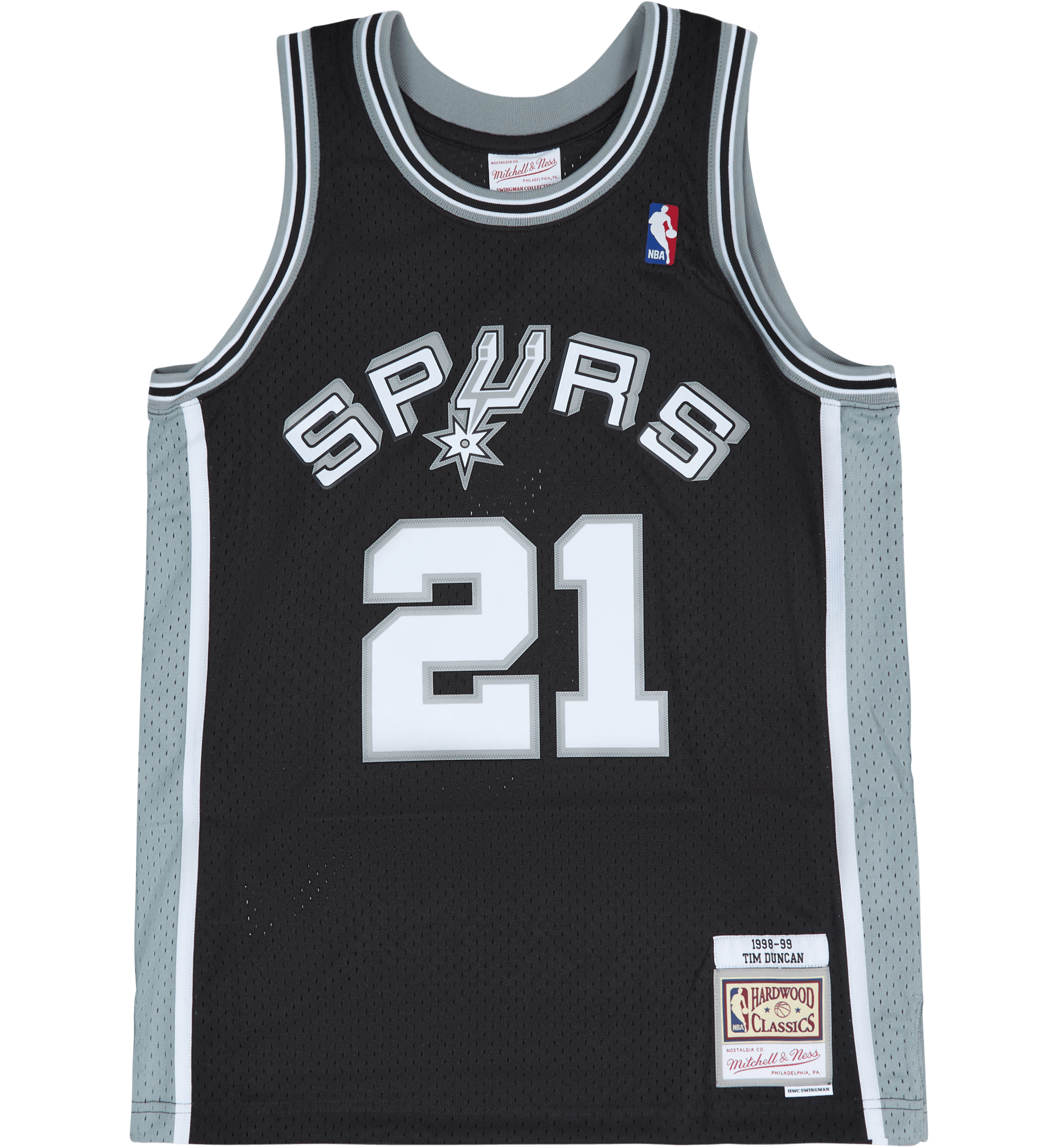 Spurs Swingman Jersey - Tim Duncan, Male, Apparels, Jersey, Black, M