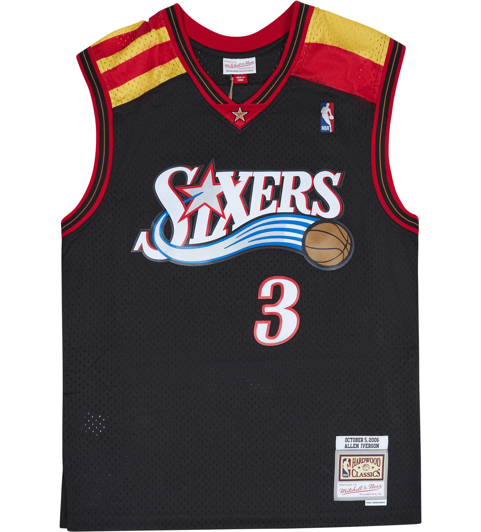 Swingman Jersey -Allen Iverson, Male, Apparels, Jersey, Black, M