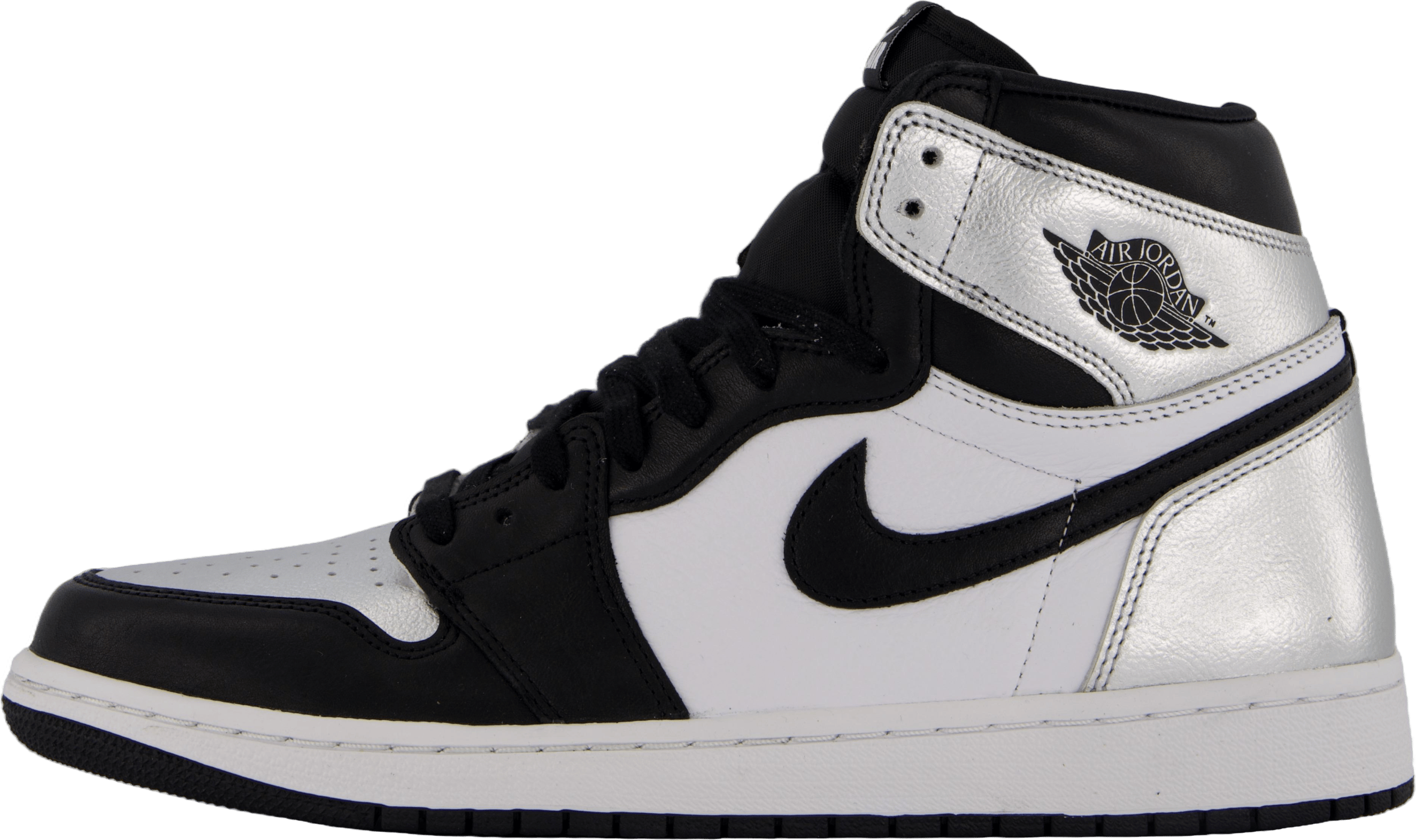 Wmns Air Jordan 1 High Og Black/black-metallic Silver-wh