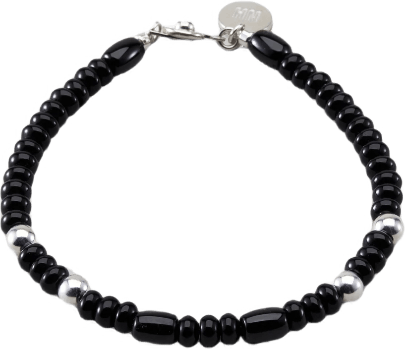 Stone Beads / S-bracelet Black