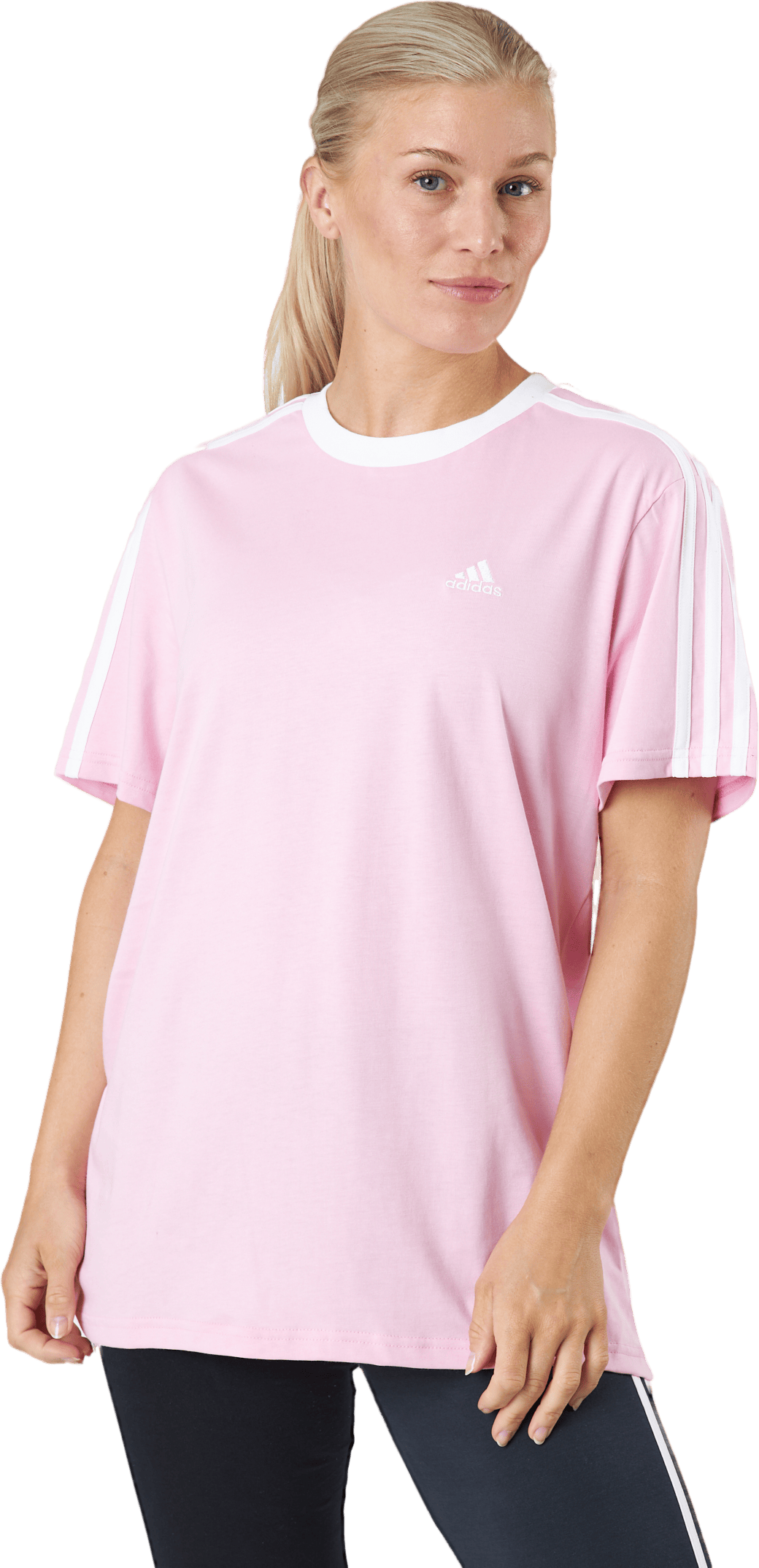 W 3s Bf T Trupnk/white, Female, Kleding, T-shirt, Roze, S