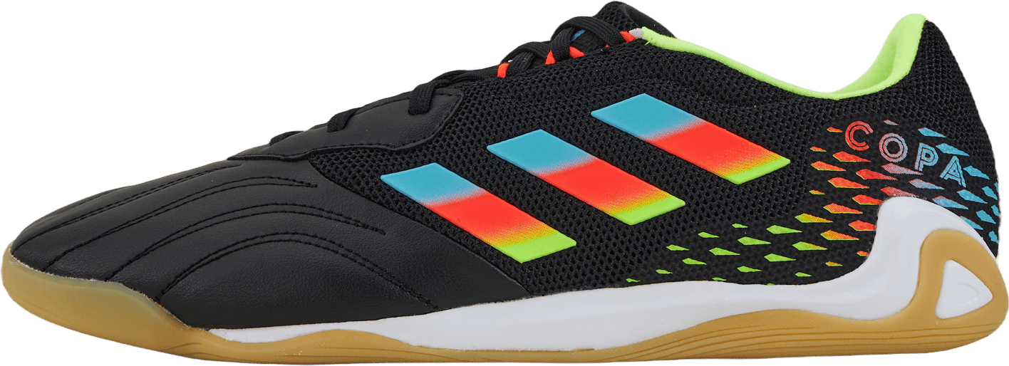 Copa Sense.3 Indoor Boots Core Black / Bright Cyan / Team Solar Yellow, Male, Sapatos, Chuteiras, Futebol, Preto/Amarelo, UK 11