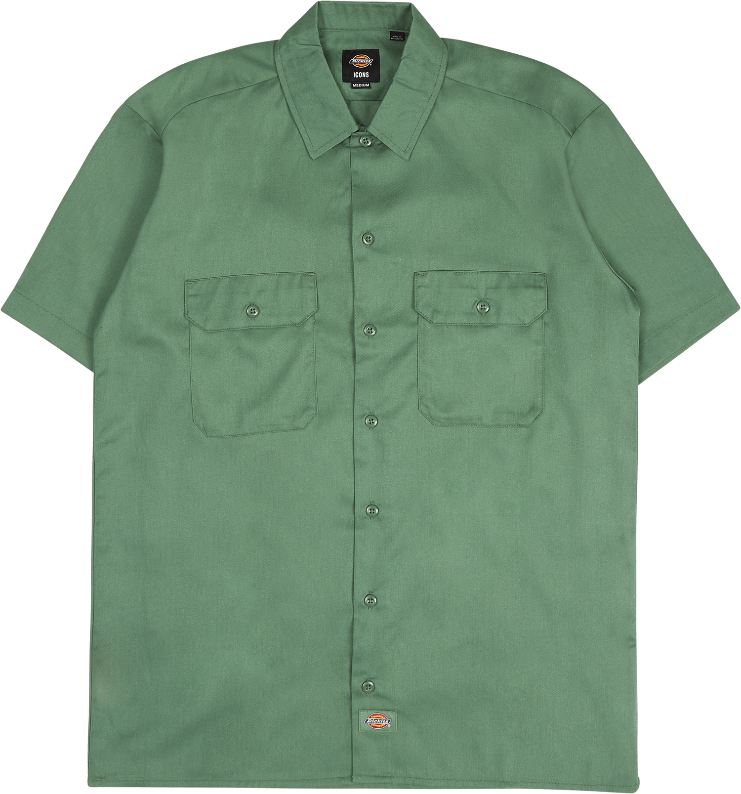 Work Shirt Ss Rec Dark Ivy, Male, Kläder, Skjortor, Grön, M