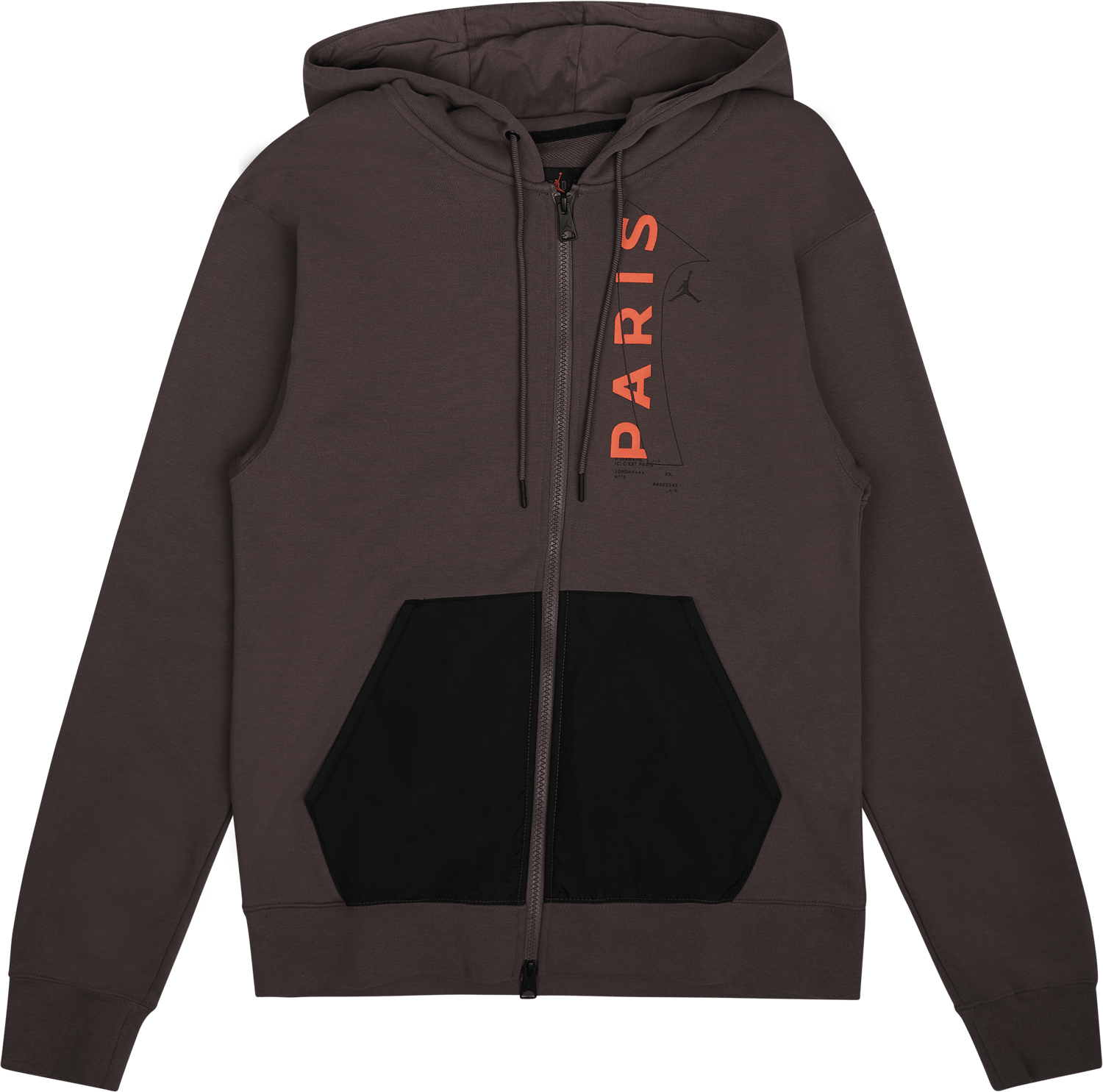M J PSG Flc Fz Plum, Male, Odevy, Hoodies & Sweatshirts, Hnedá, XL