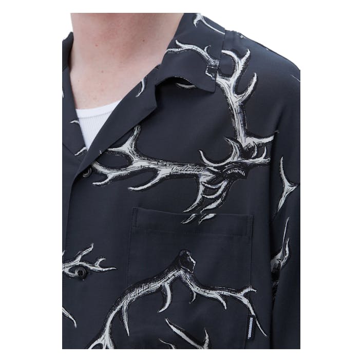 Horn / R-shirt . Ss Charcoal, Male, Odzież, Koszule, Czarny, XL