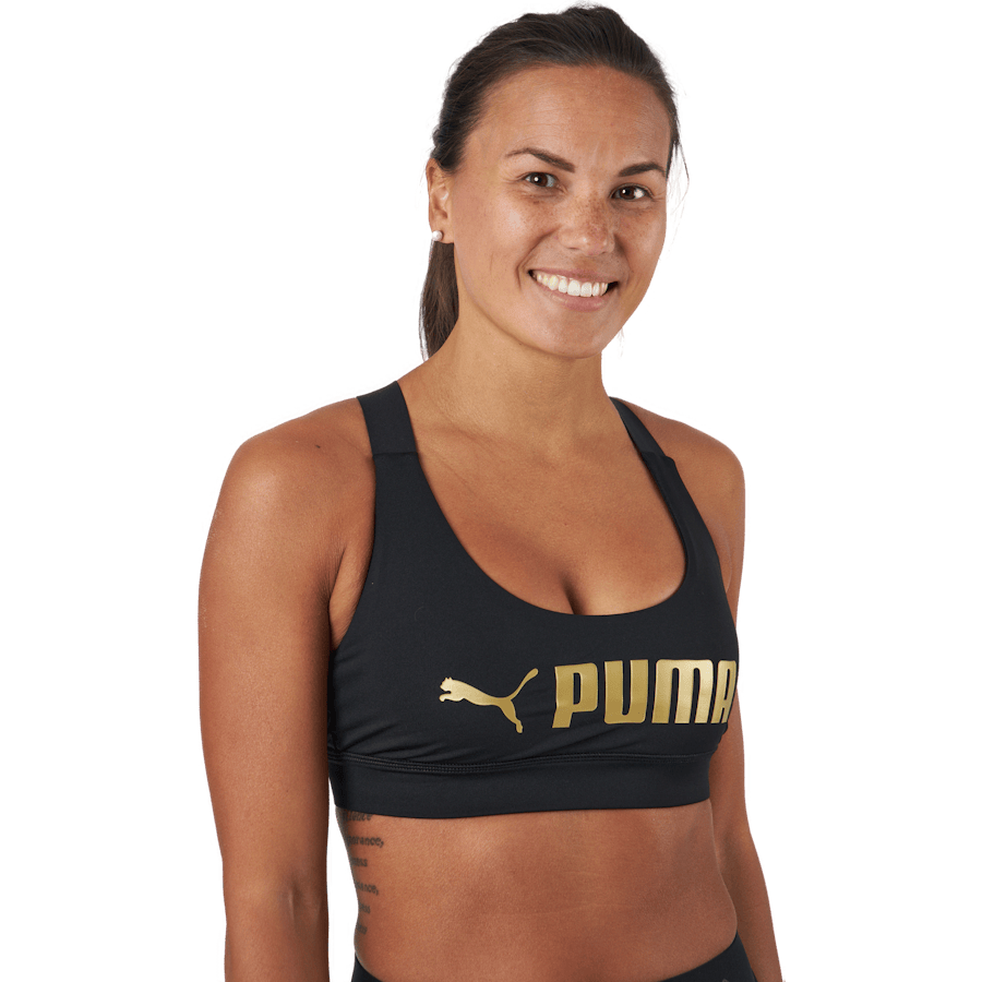 Mid Impact Puma Fit Bra Puma Black-metallic Puma