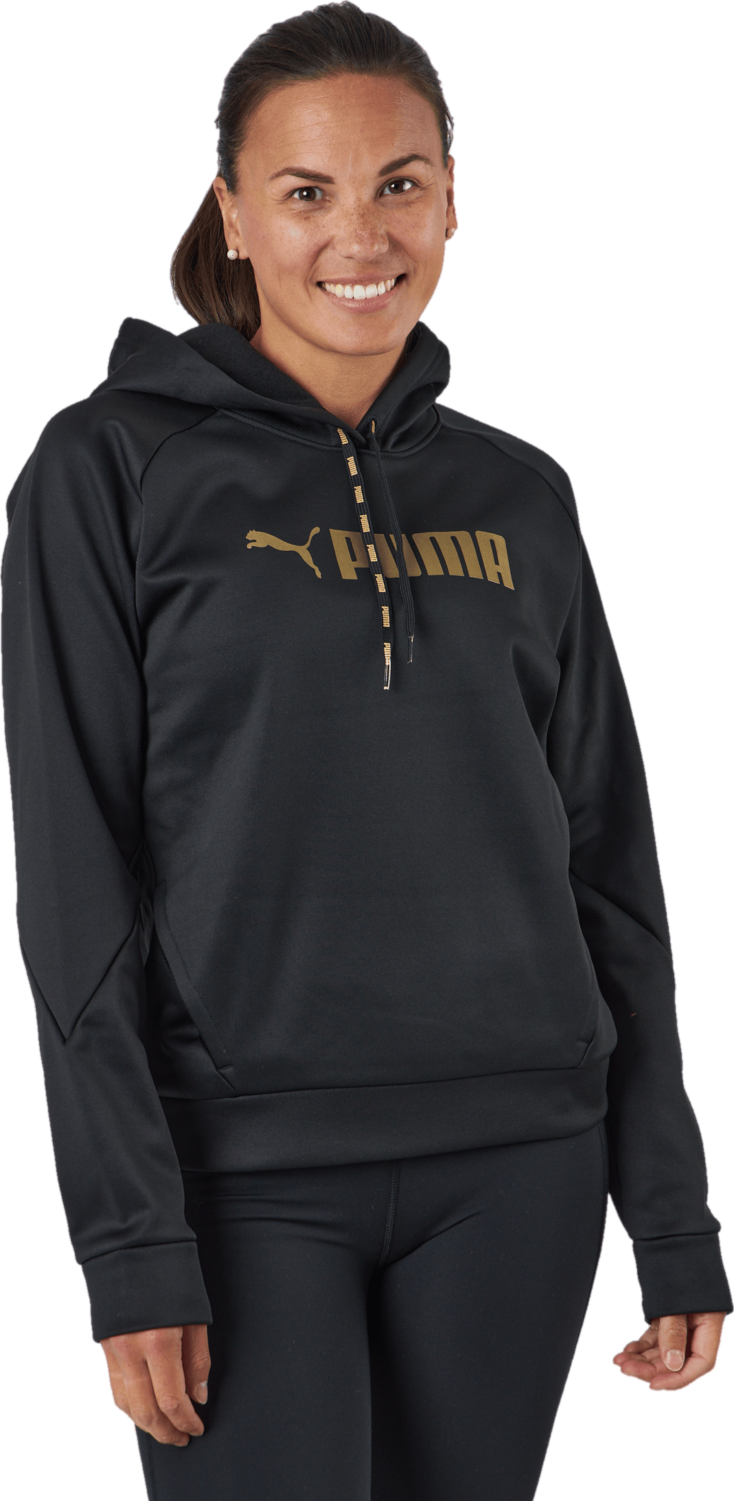 Puma Fit Tech Knit Po Hoodie Puma Black-metallic Gold