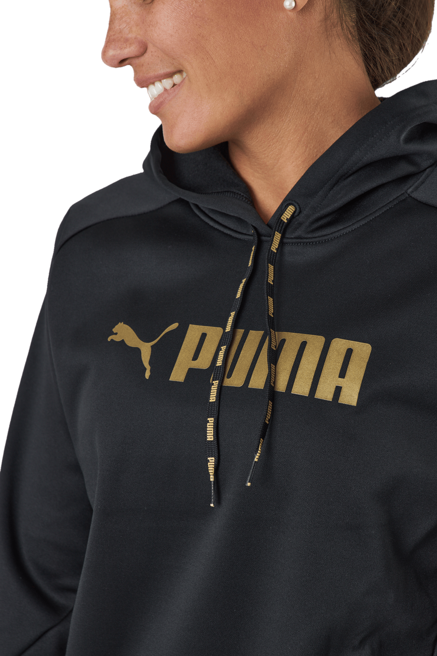 Puma Fit Tech Knit Po Hoodie Puma Black-metallic Gold - Bild 4