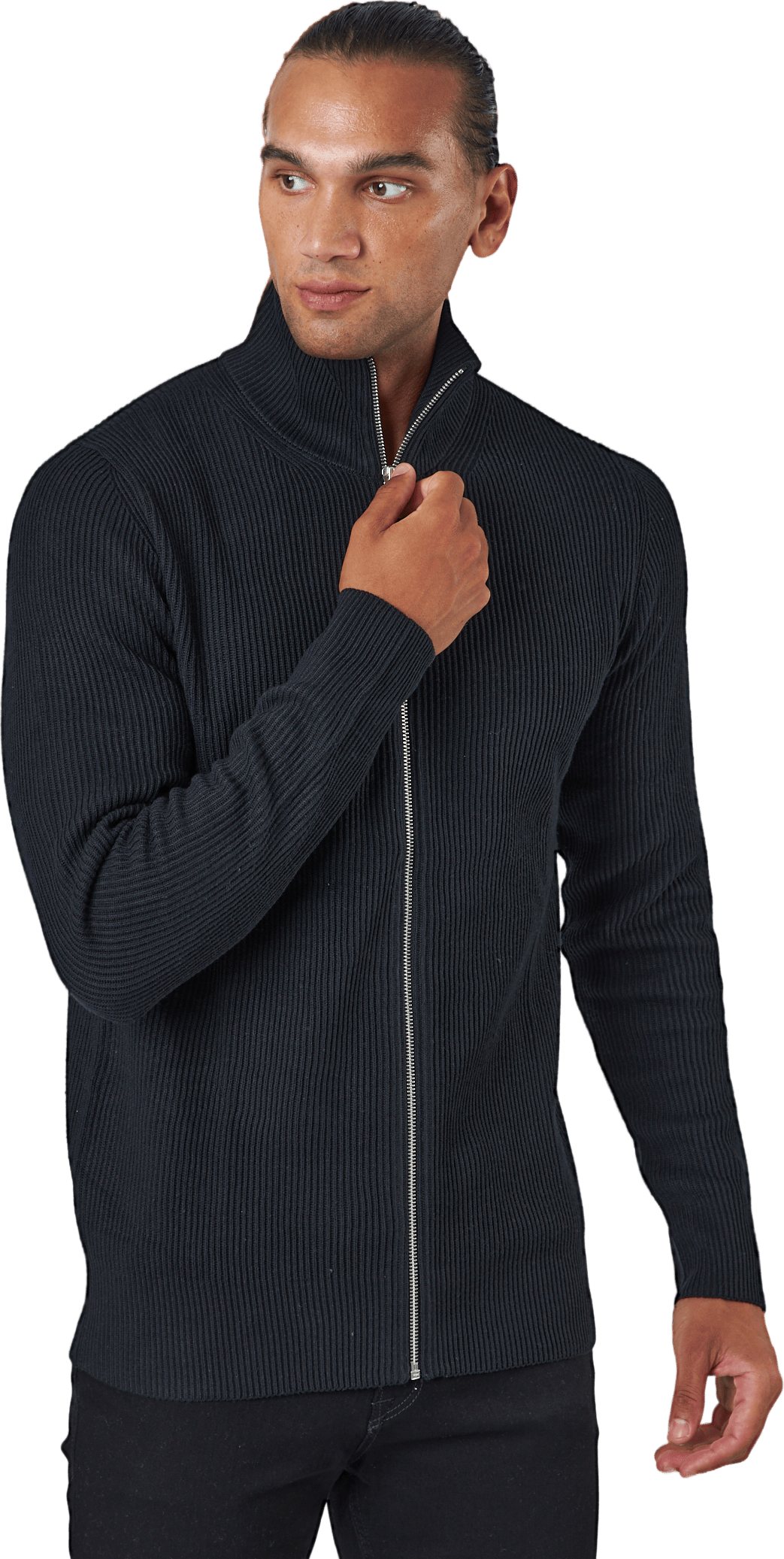 Jprperfect Knit Zip Cardigan Black