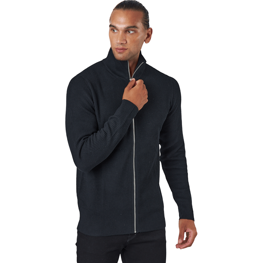 Jprperfect Knit Zip Cardigan Black