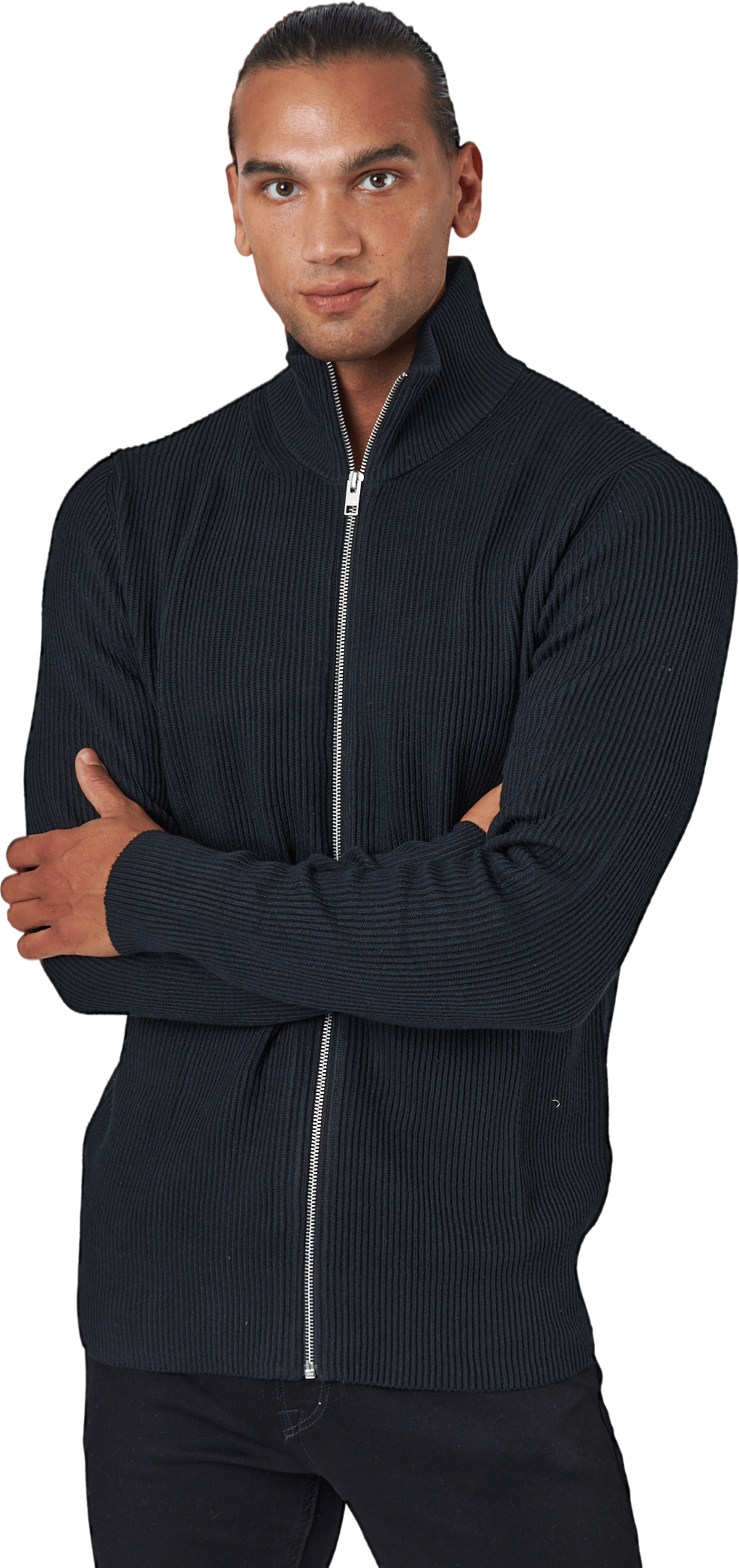 Jprperfect Knit Zip Cardigan Black - Bild 2