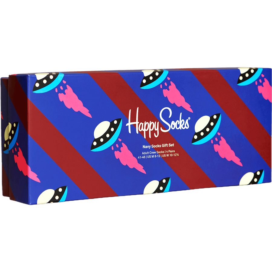 4-pack Navy Socks Gift Set Burgundy