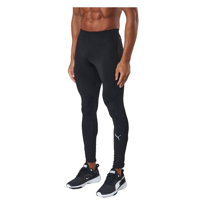 Run Brushed Long Tight M Puma Black, Male, Apparels, Leggings, Running, Black, XXL