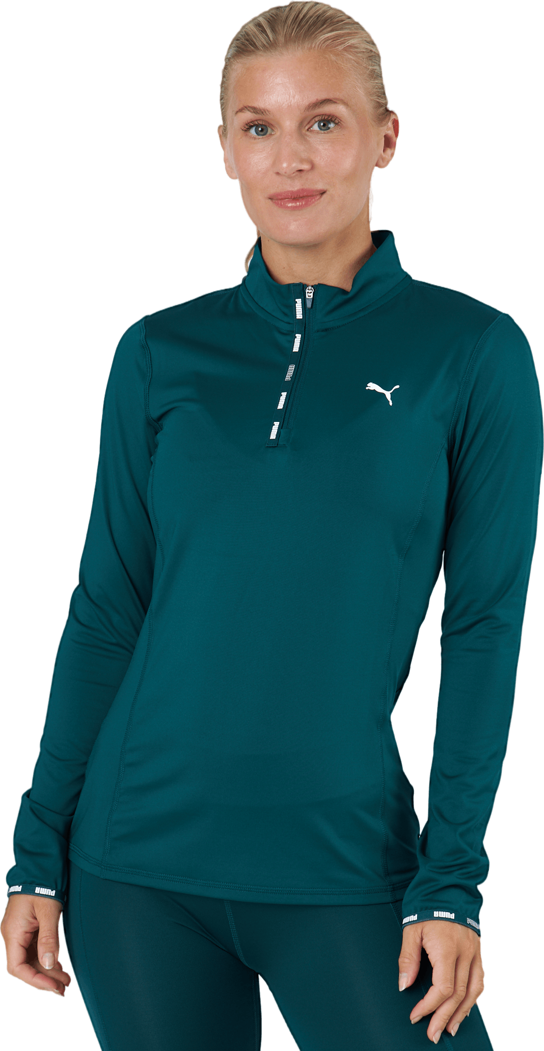 Puma Strong 1/4 Zip Varsity Green, Female, Apparels, Shirts, Turquoise, M