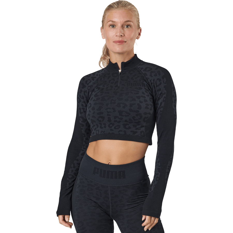 Formknit Seamless Cropped 1/4 Puma Black-leopard Print - Bild 2