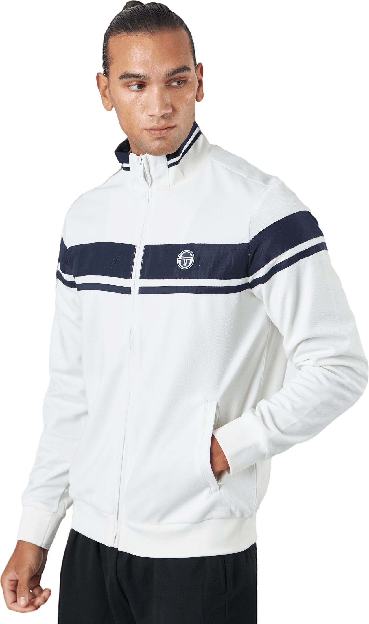 Track Jacket Young Line Blanc De Blanc/night Sky, Male, Kleding, Overhemden, Padel, Wit, XL