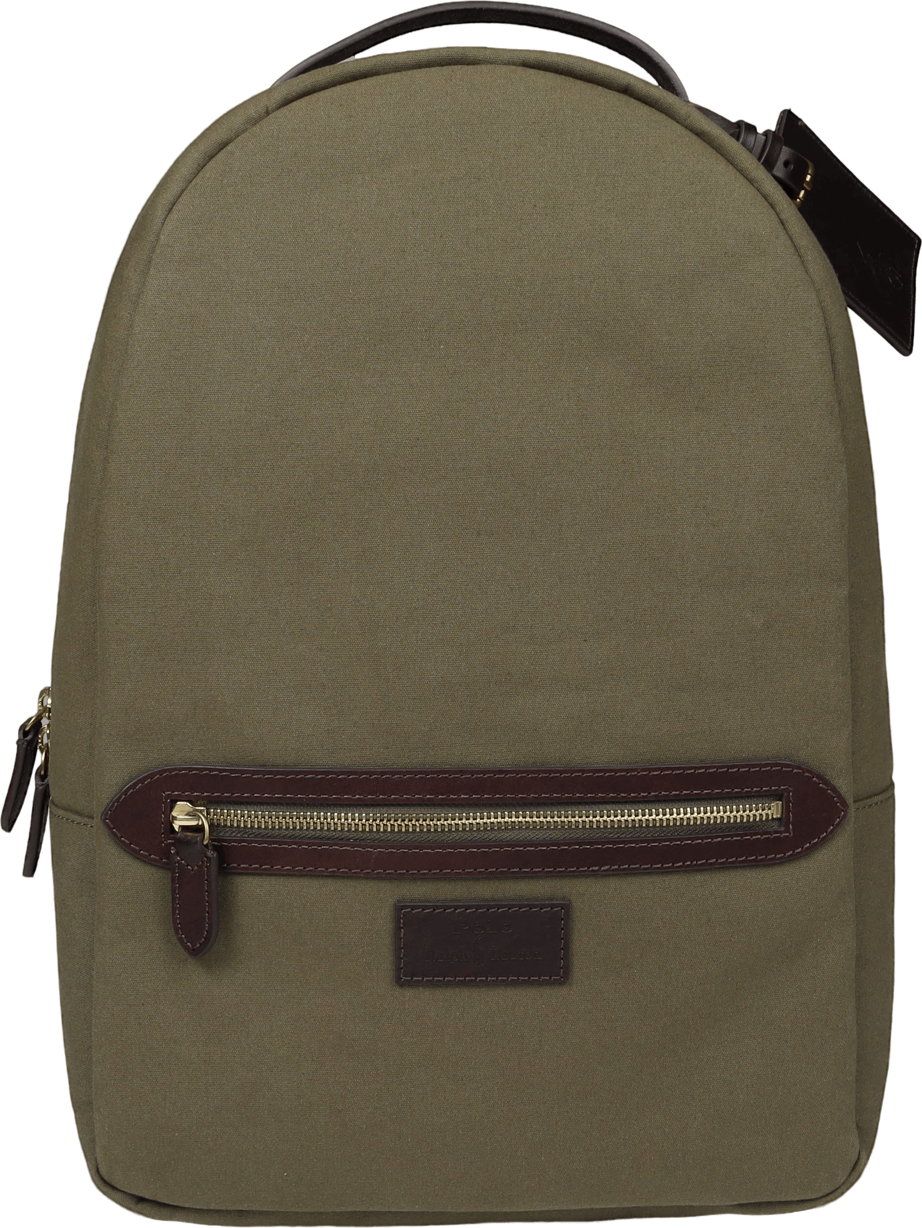 Leather-Trim Canvas Backpack Defender Green, Male, Attrezzature, borse e zaini, Verde, ONESIZE