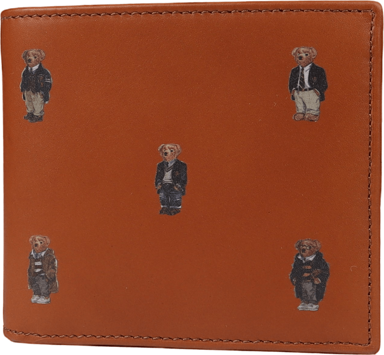 Polo Bear Leather Wallet Tan, Male, Utrustning, andra tillbehör, Brun, ONESIZE