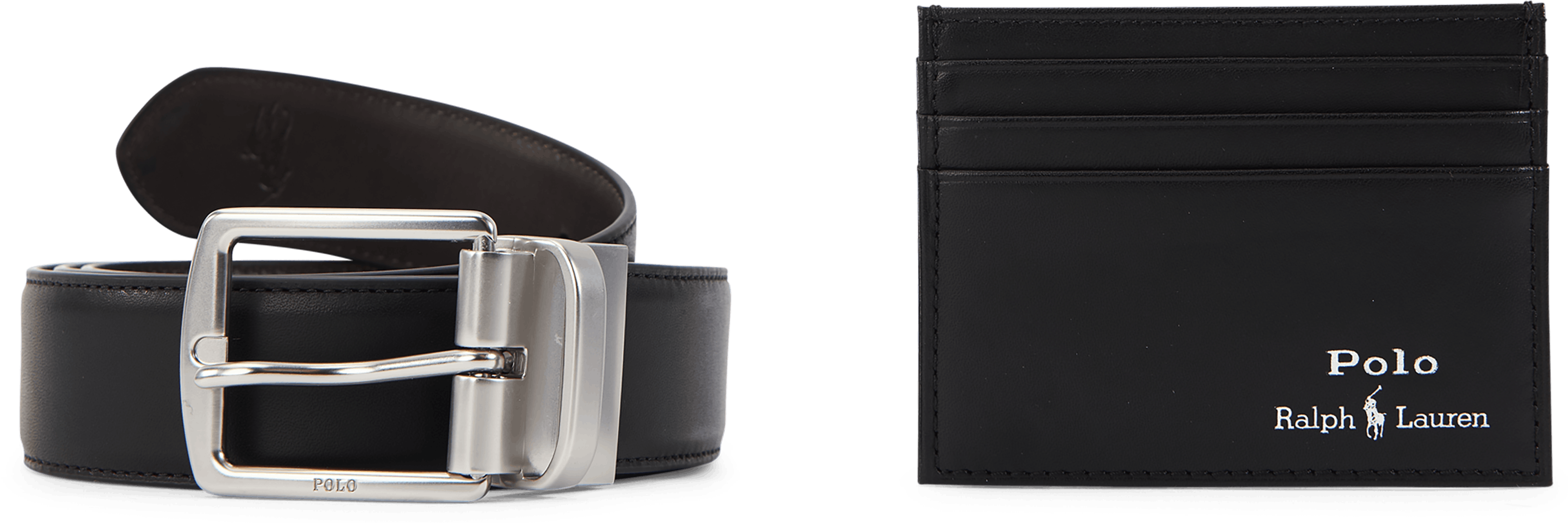 Leather Belt & Card Case Gift Set Black, Male, Utstyr, annet tilbehør, Svart, ONESIZE