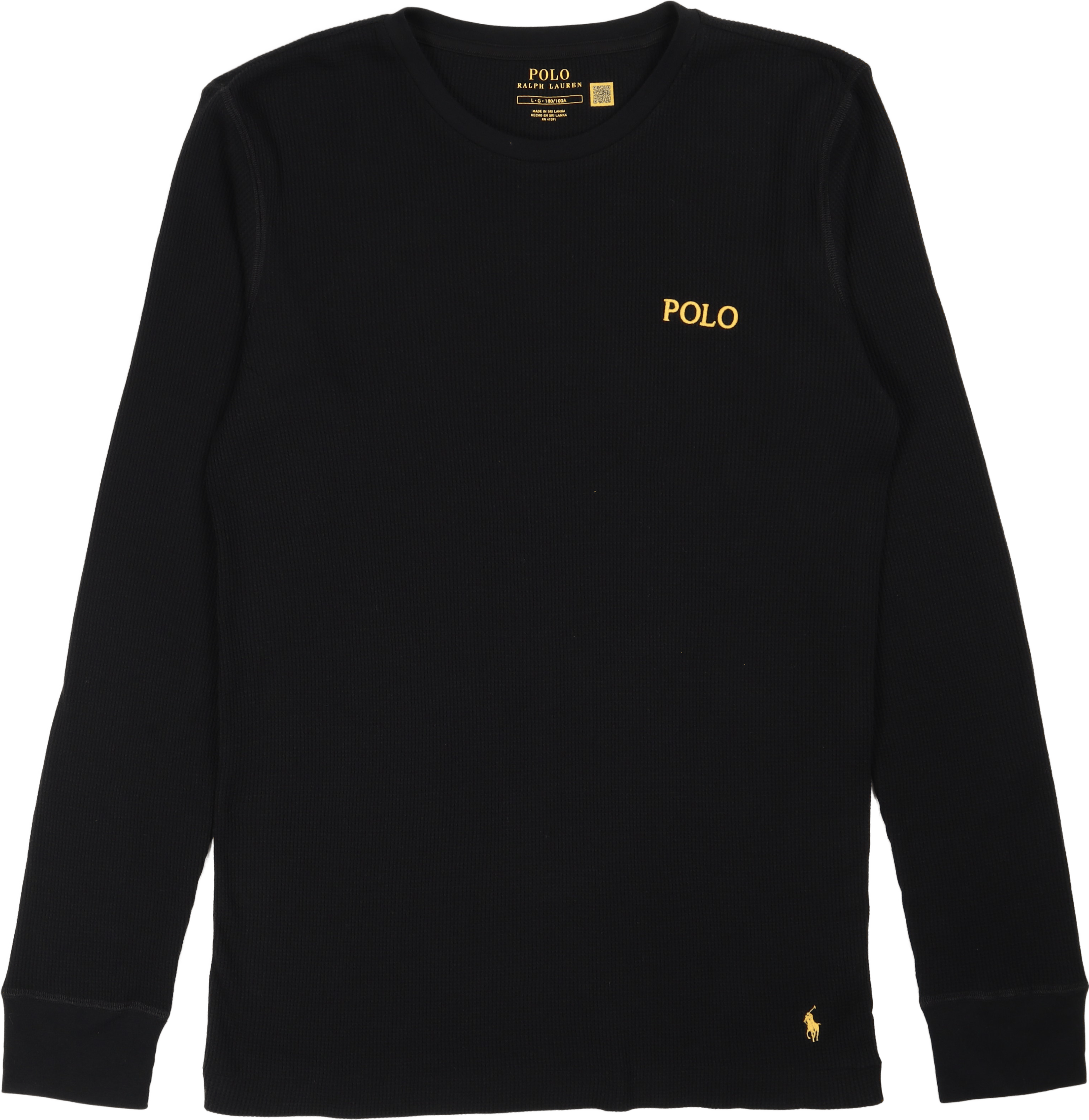 L/s Crew-crew-sleep Top Polo Black Gold Bugle Pp