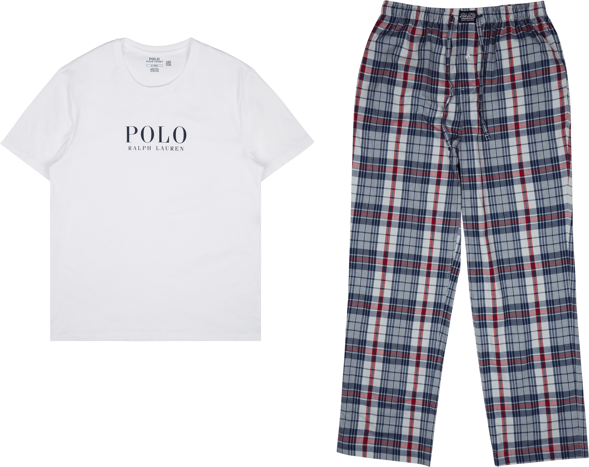 Polo Ralph Lauren Cotton Sleep Shirt & Pajama Pant Set, Male, Kläder, Tillbehör, Mönstrad/Röd, XXL