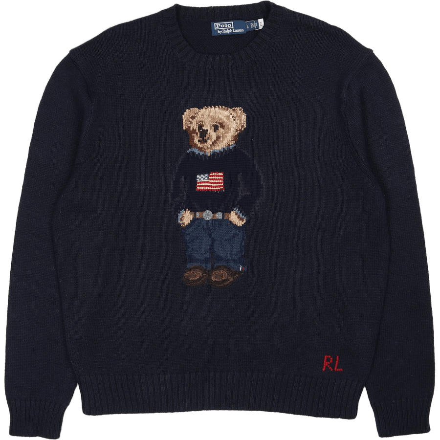 Polo Bear Cotton-Linen Sweater Navy