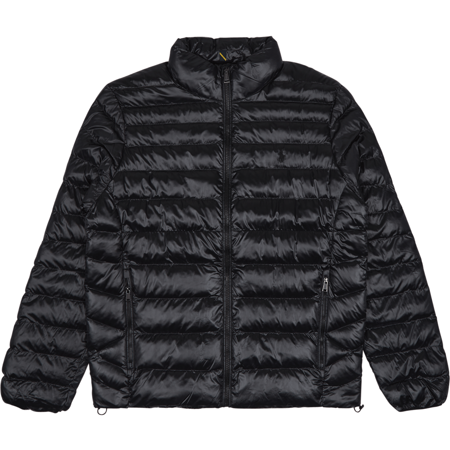 Packable Water-Repellent Jacket Polo Black Glossy