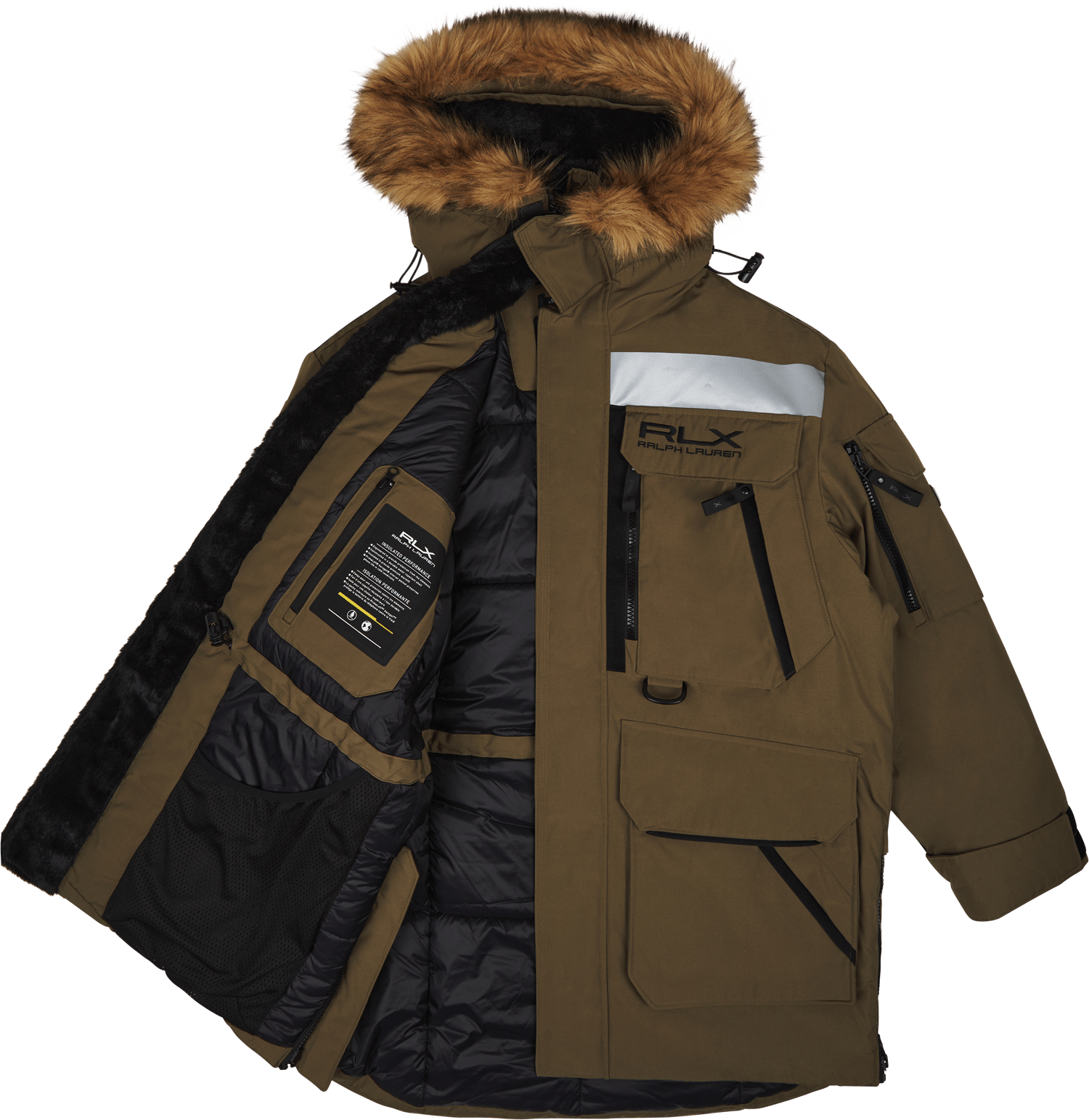 Faux-Fur-Trim Water-Repellent Parka Fall Sage - Bild 5
