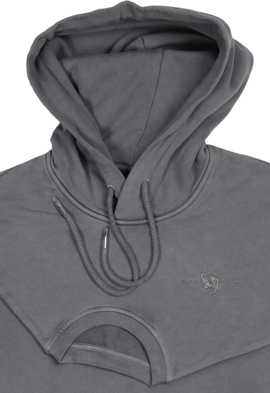 Plant Dye Double Collar Hoodie Dark Grey - Bild 2