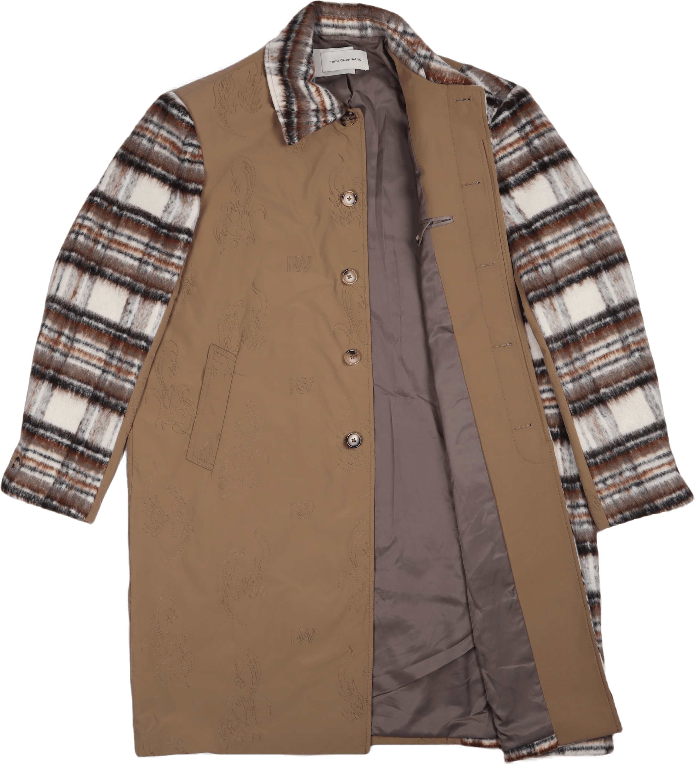 Plaid/nylon Phoenix Panelled C Kahki/kahki Check - Bild 4