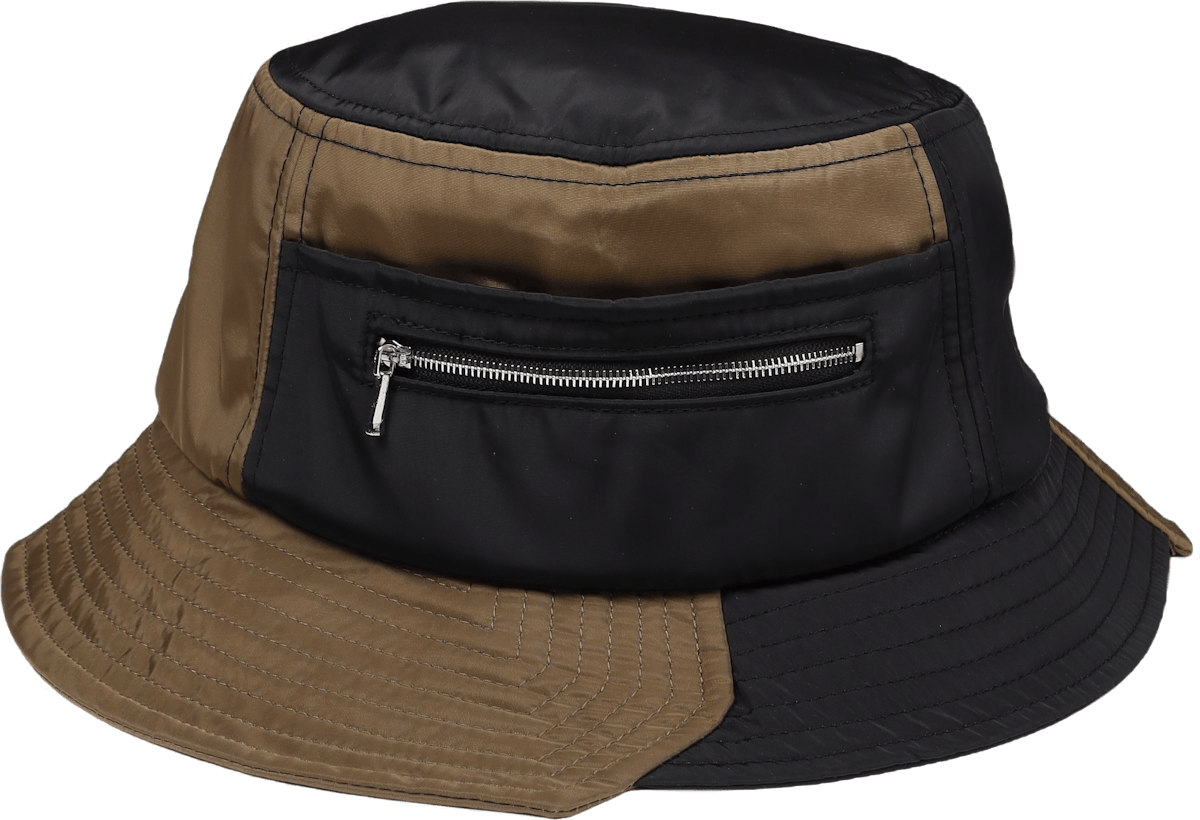 Panelled Bucket Hat Kahki/black/navy