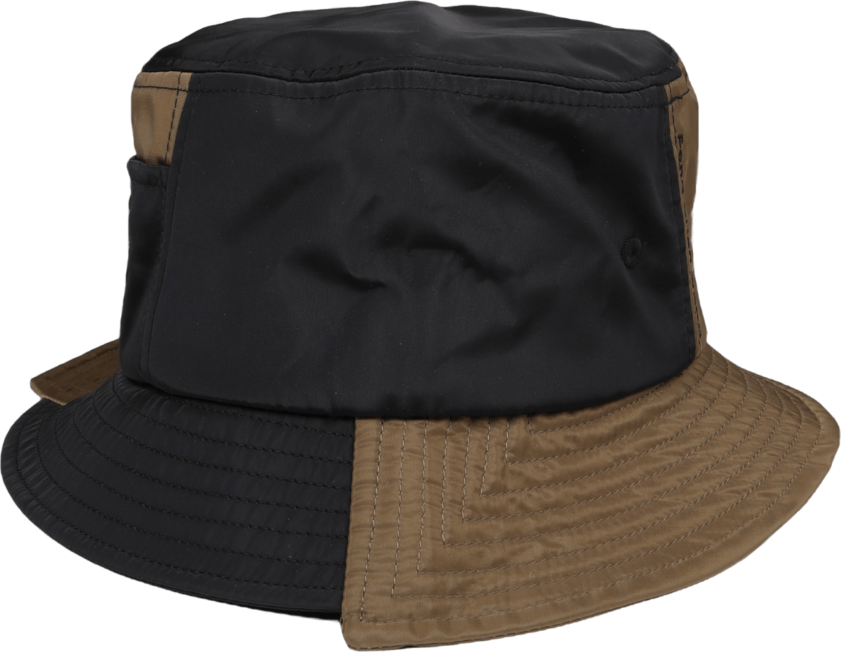 Panelled Bucket Hat Kahki/black/navy