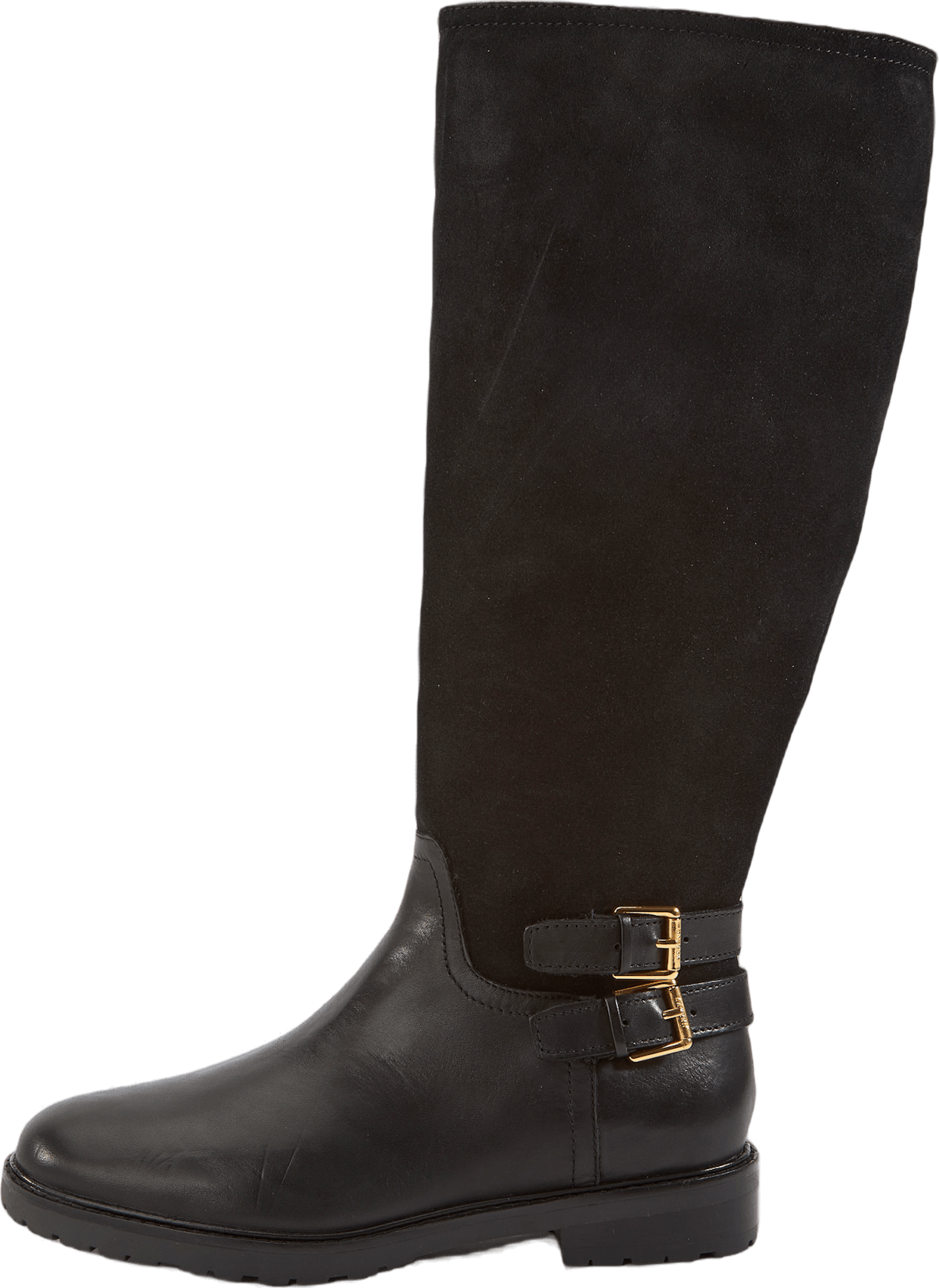 Emelie Leather & Suede Riding Boot Black/Black