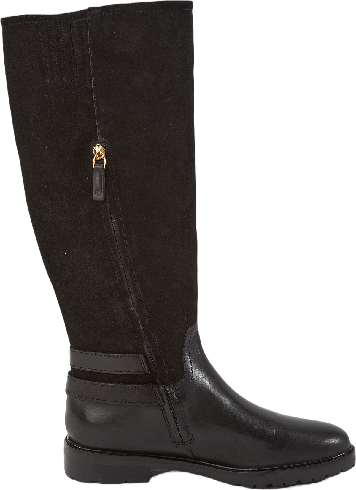 Emelie Leather & Suede Riding Boot Black/Black