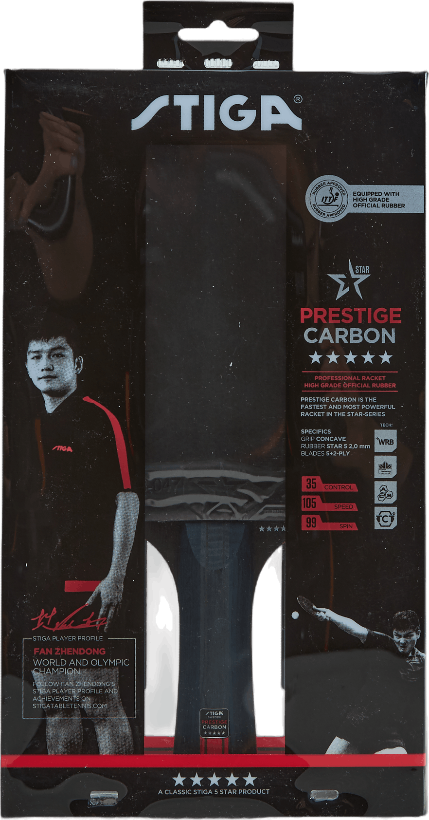 Prestige Carbon, 5-x, Unisex, Attrezzature, racchette, Tennis da tavolo, ONESIZE