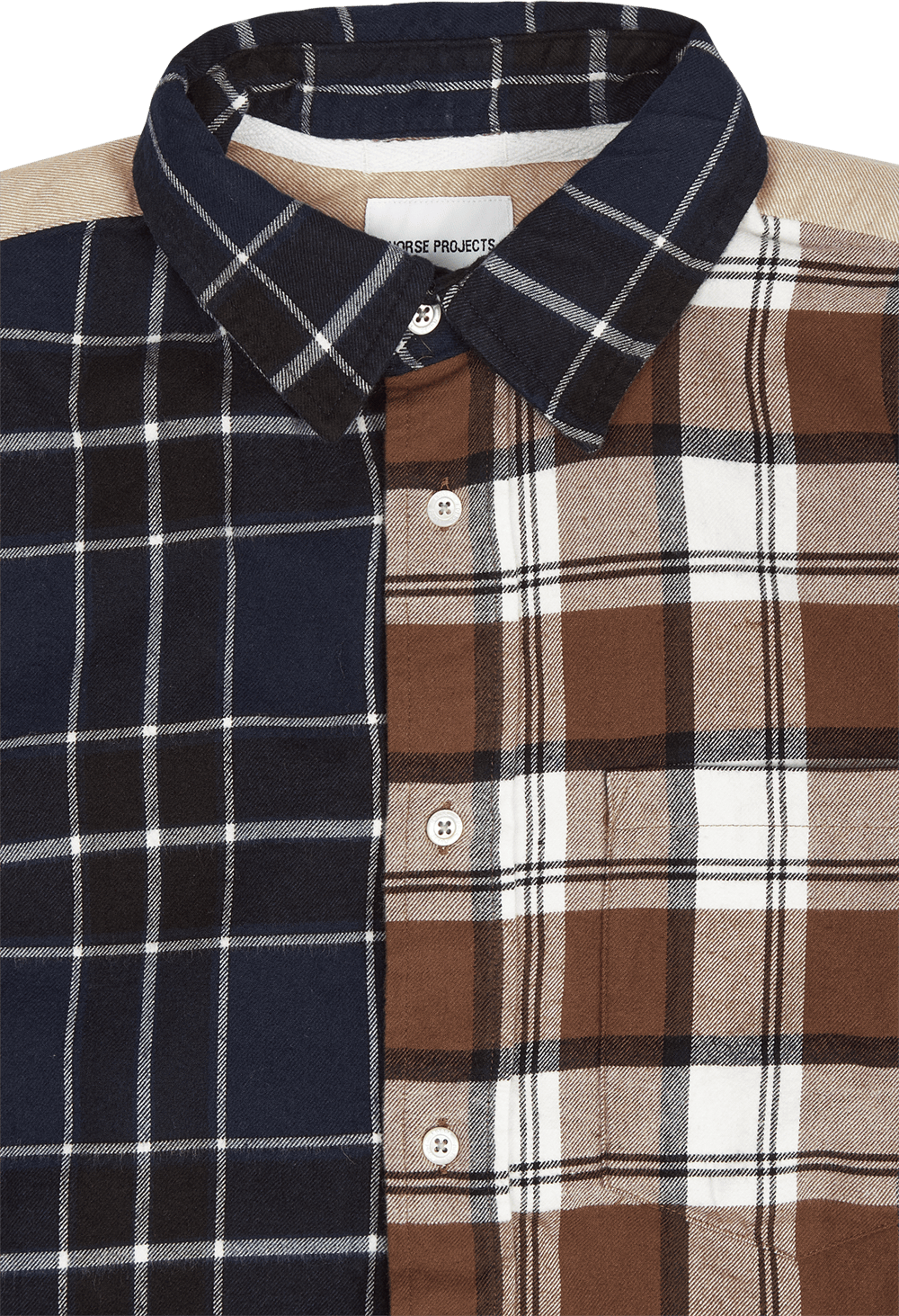 Algot Mixed Flannel Check Dark Navy - Bild 3