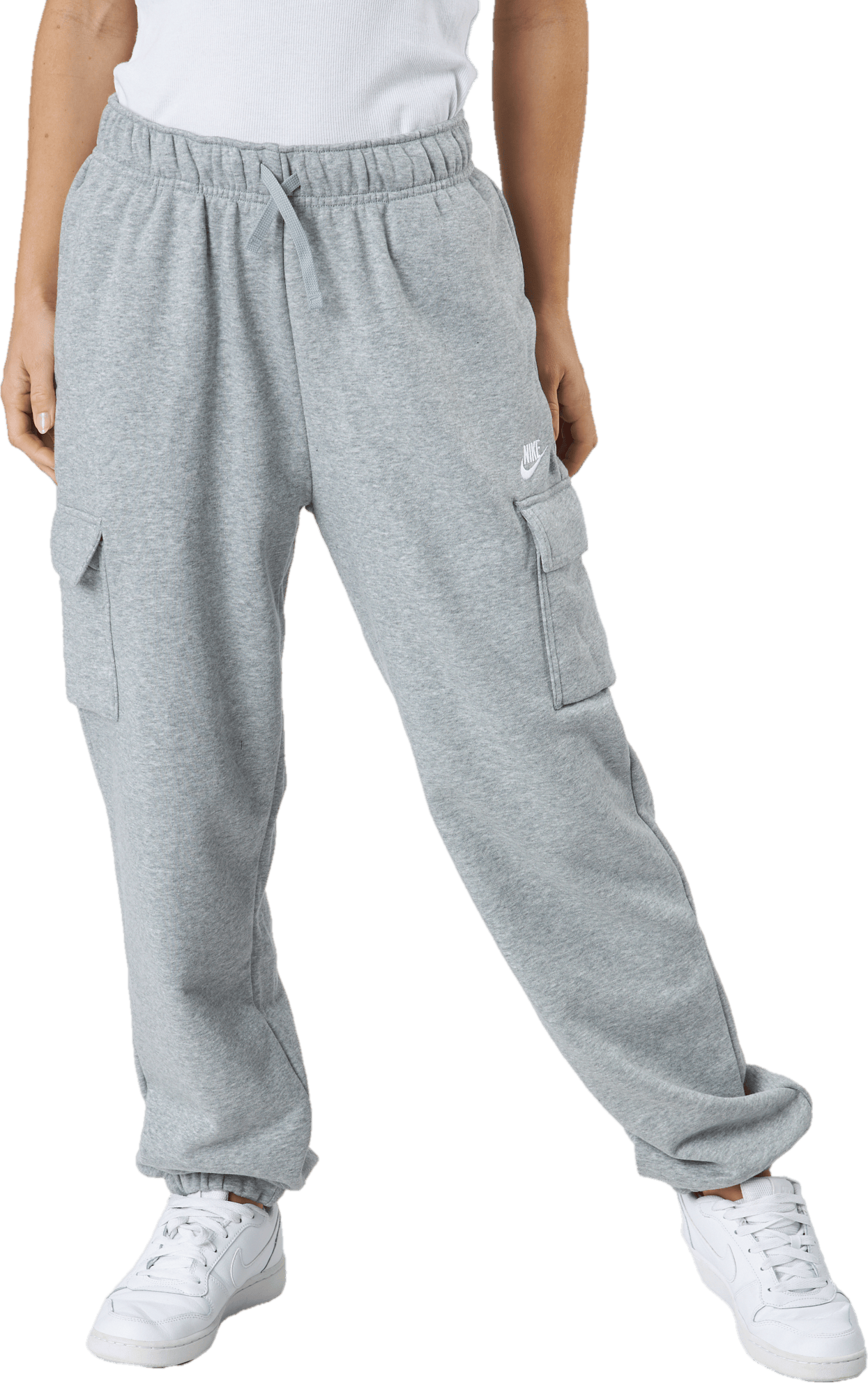 Nike Sportswear Club Fleece Wo Dk Grey Heather/white, Female, Apparels, Pants, Grey, M