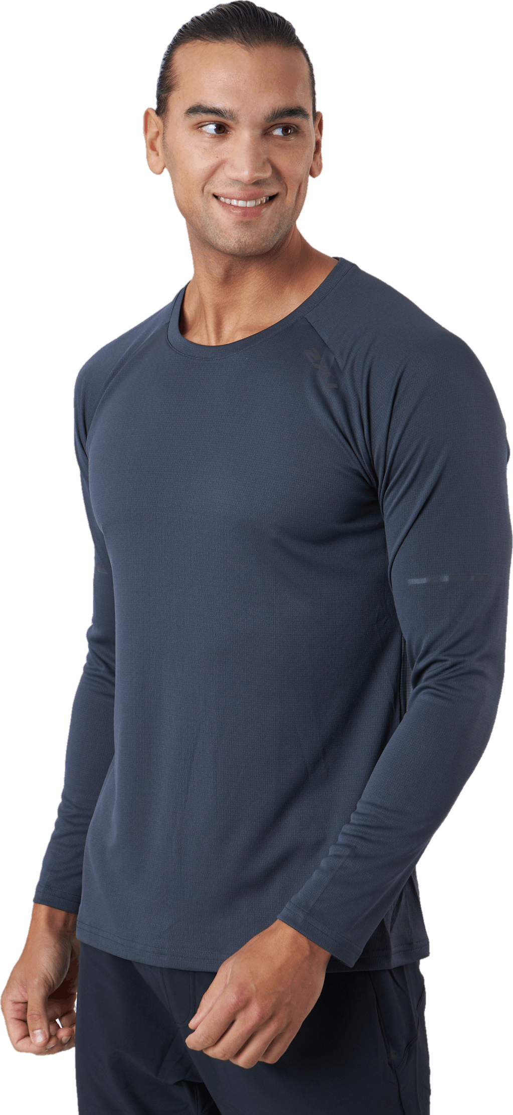 Aero L/s India Ink/black Reflective, Male, Apparels, Shirts, Workout, Blue, S