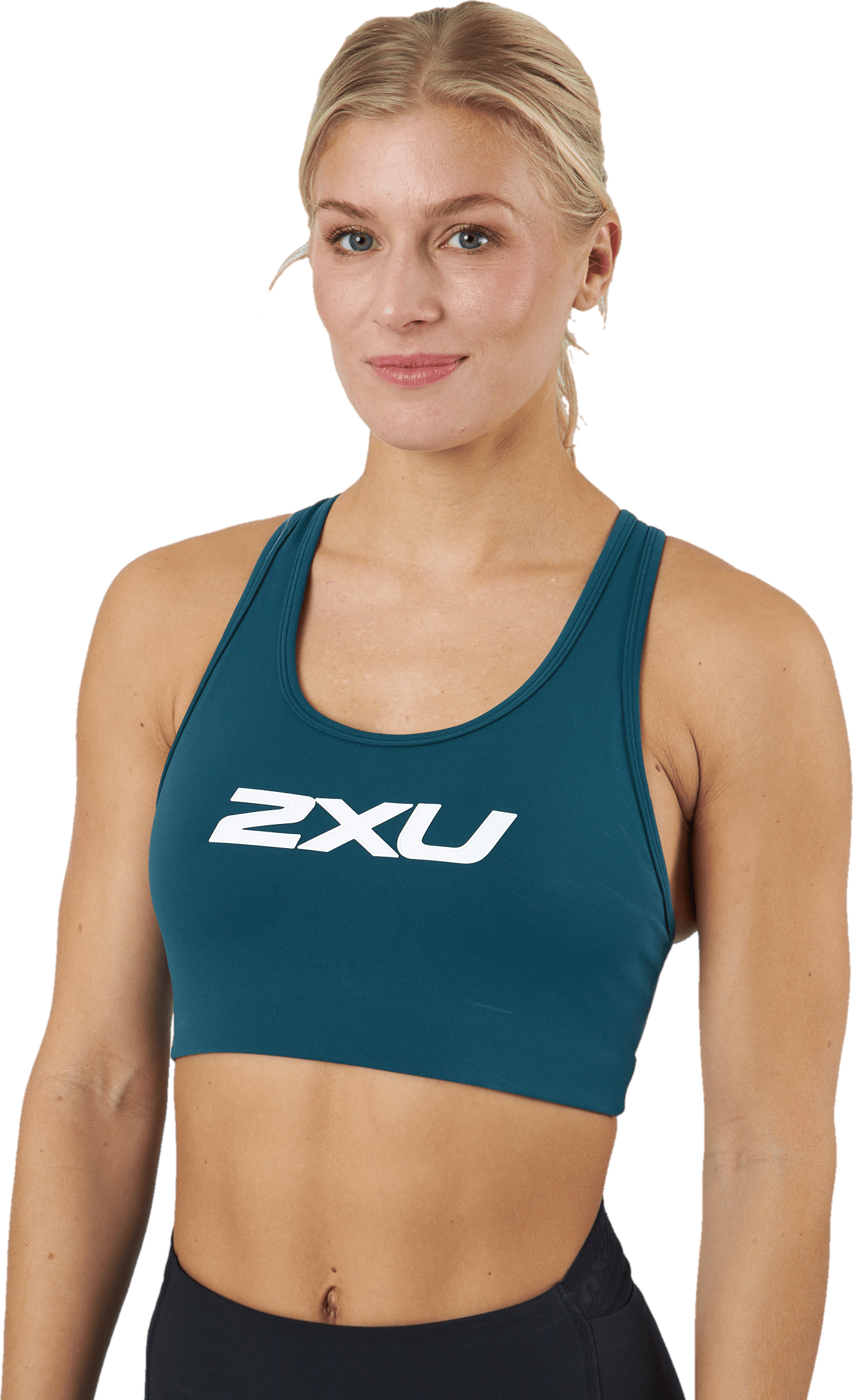 Motion Racerback Crop Deep Jade/white